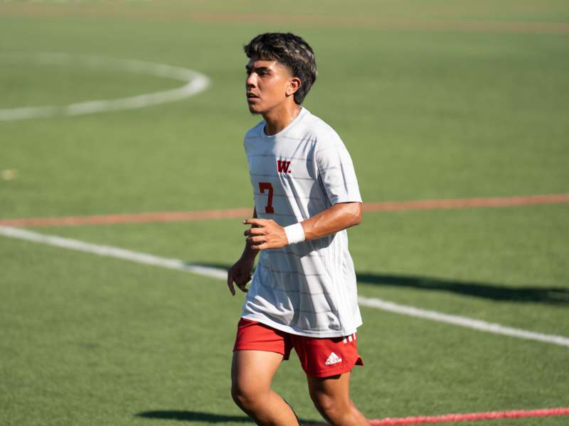 a man running on a field