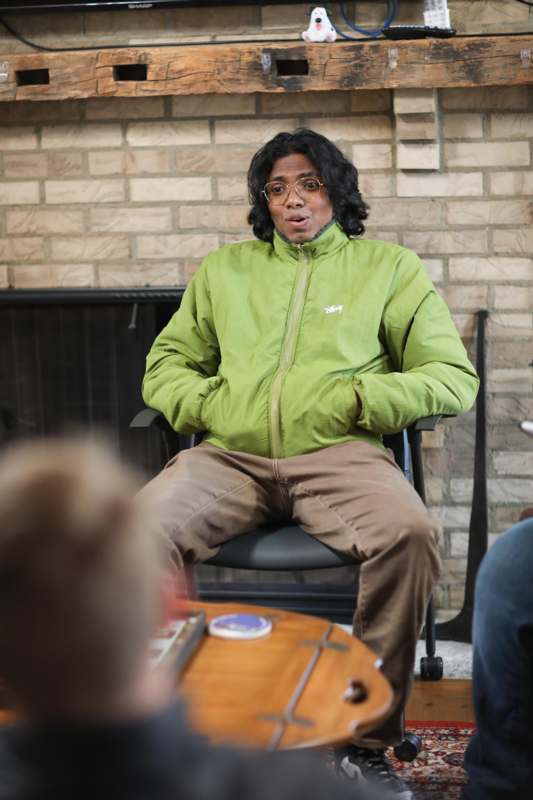 a man sitting in a chair