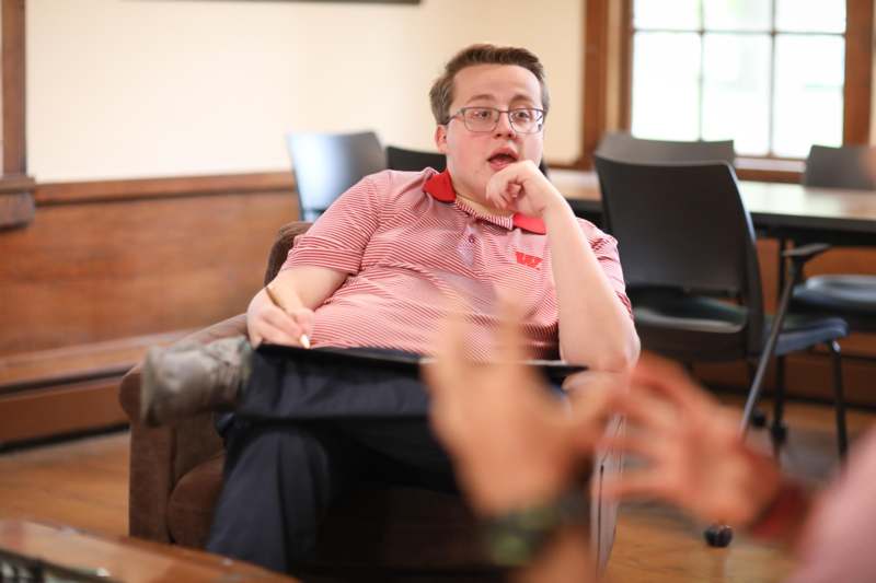 a man sitting in a chair