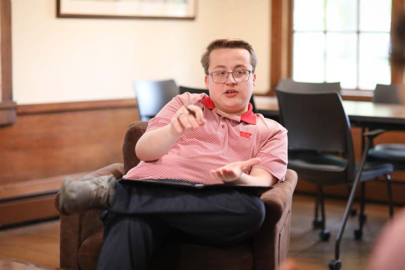 a man sitting in a chair