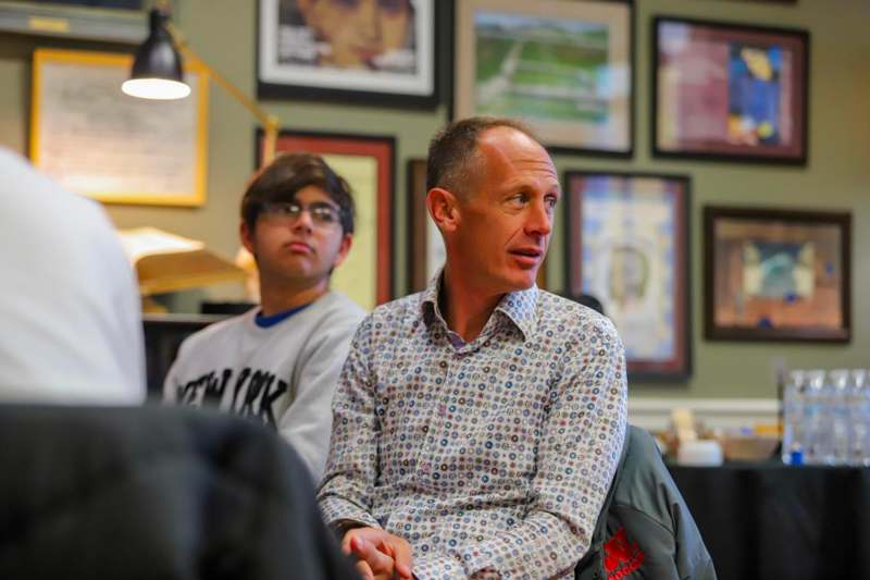 a man sitting in a chair