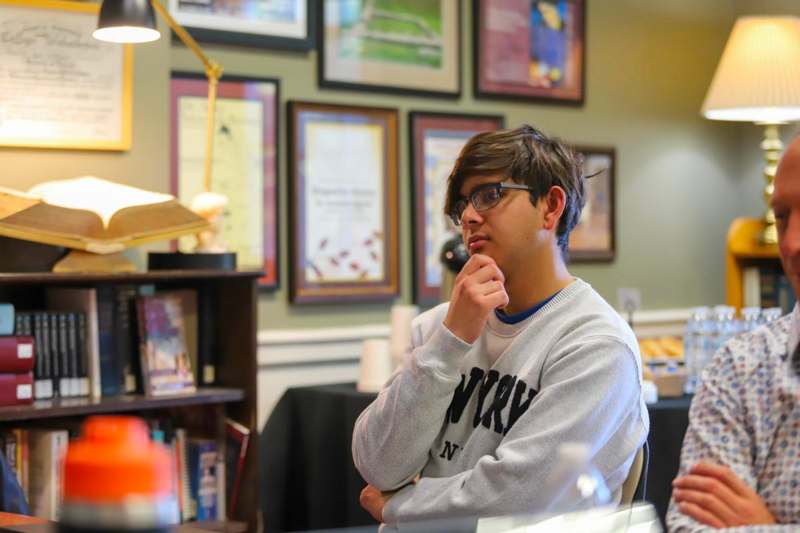 a man sitting at a desk