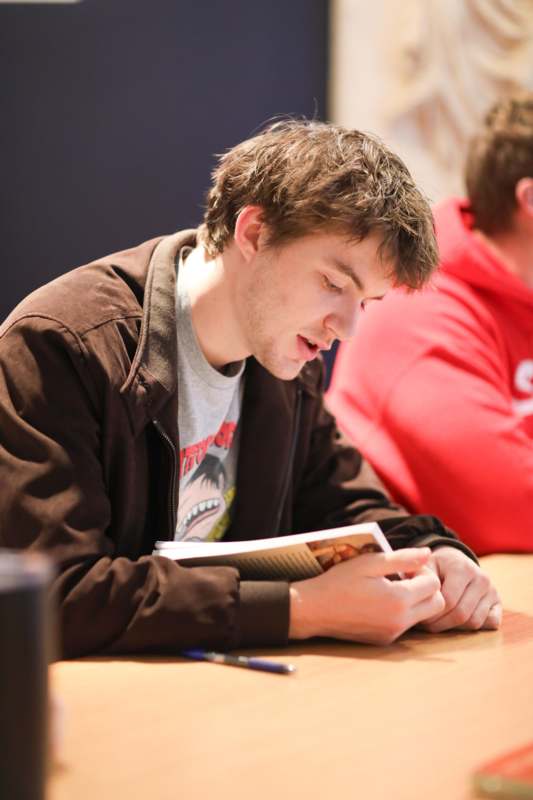 a man reading a book
