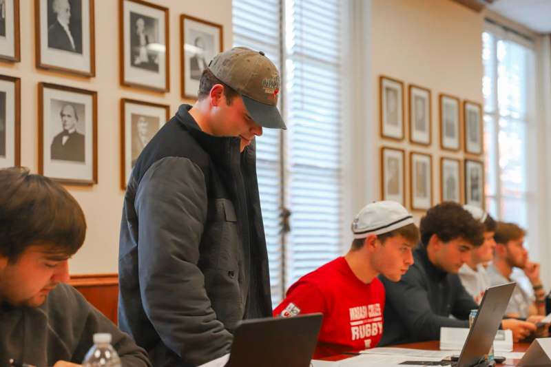 a group of people in a room