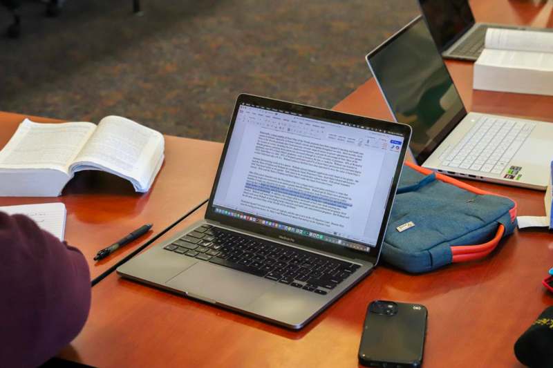 a laptop on a table