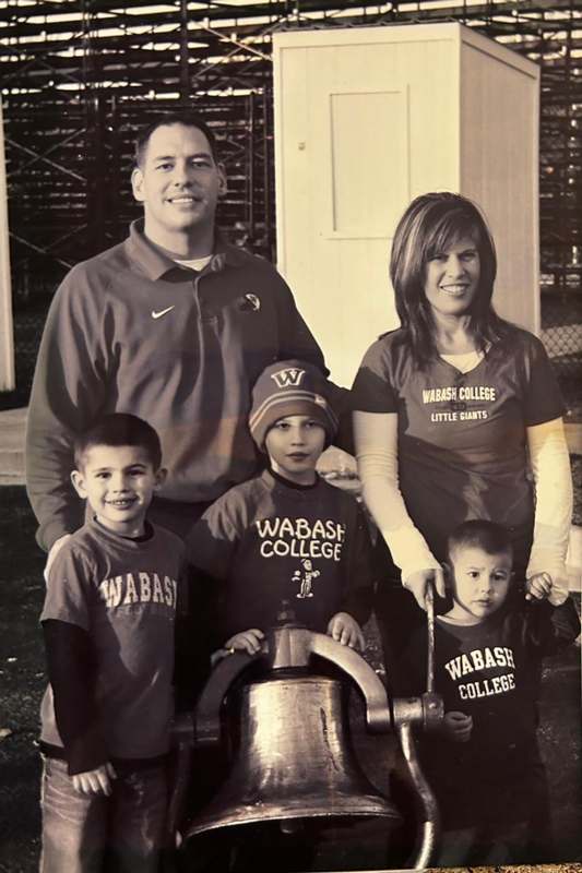 a family posing for a picture