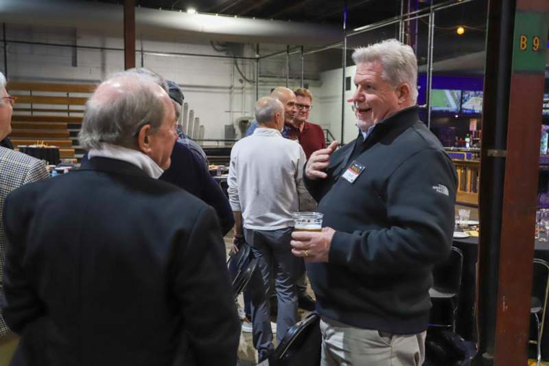 a group of men talking