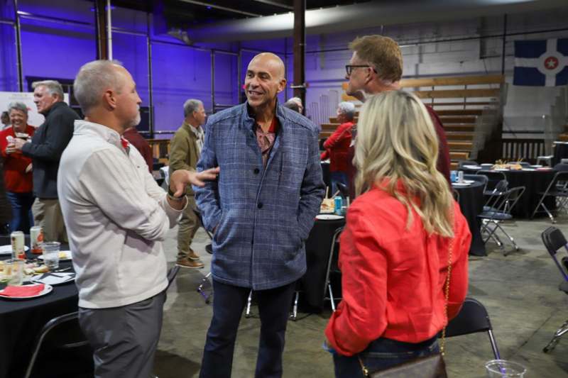 a group of people in a room