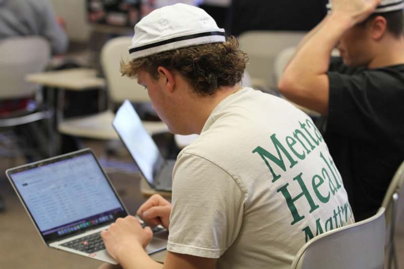 a man using a laptop