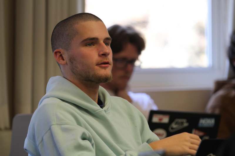 a man sitting in a chair