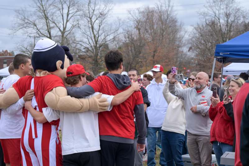 a group of people hugging