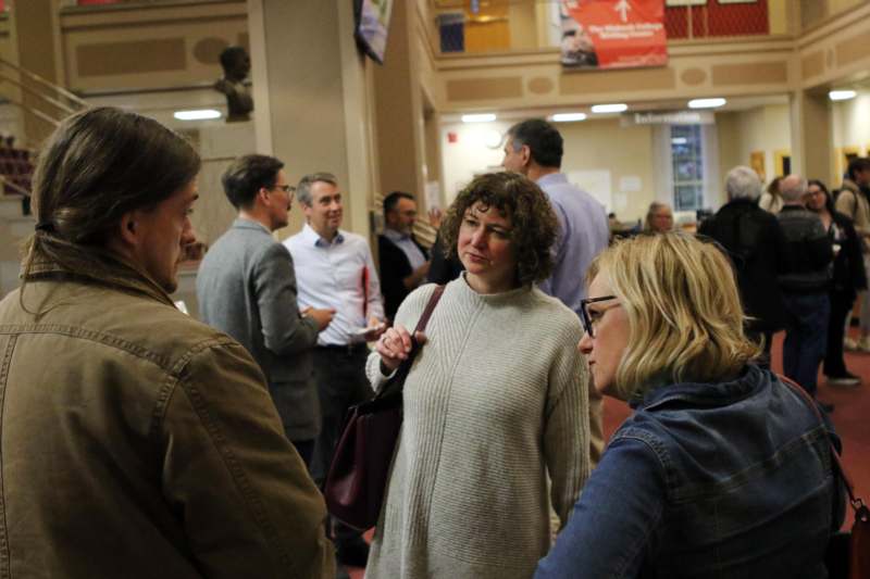 a group of people in a room