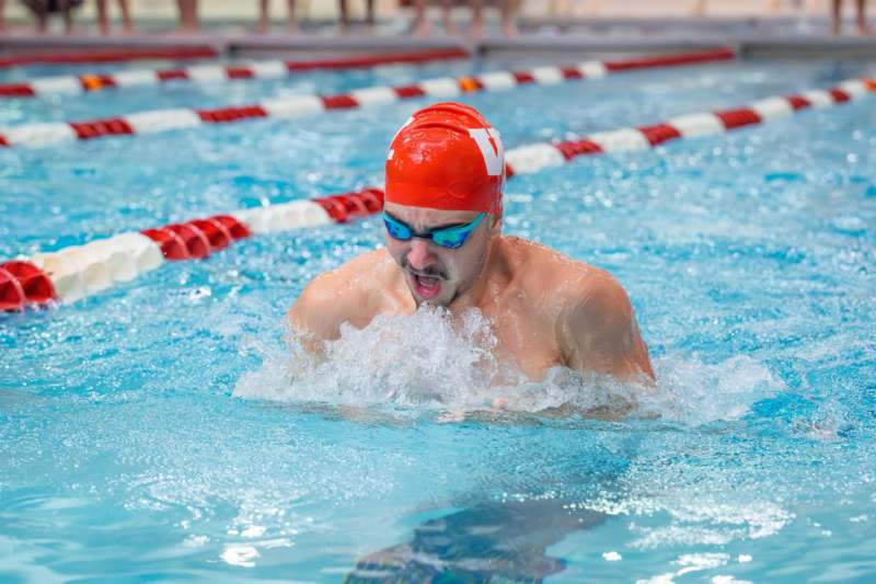 a man in a swimming pool