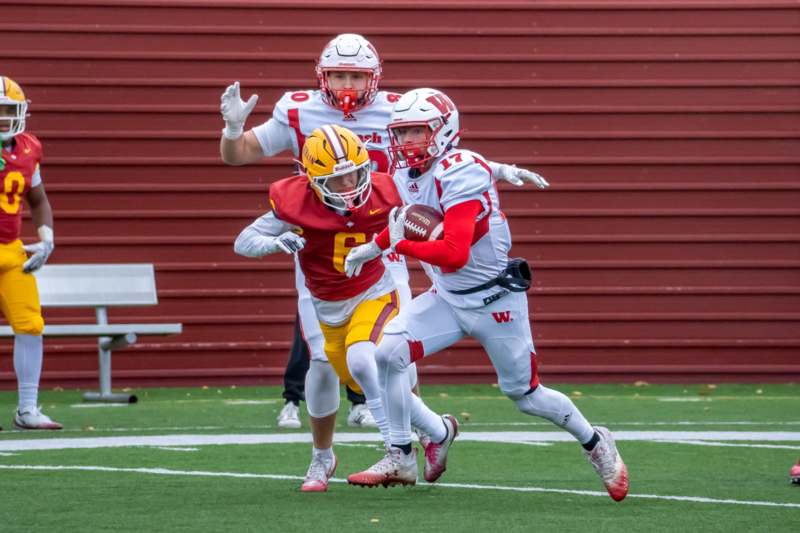 a group of people playing football