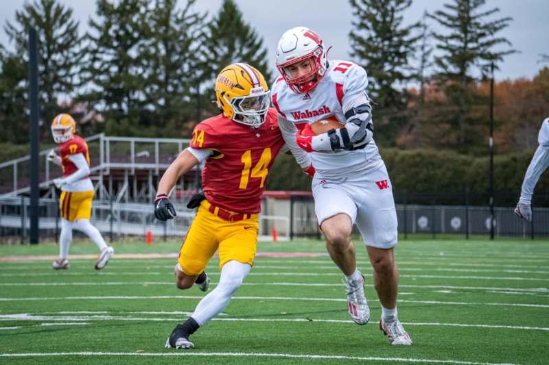 a football players running on a field