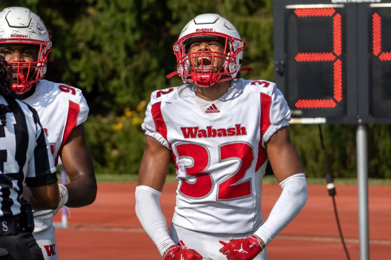 a football player in a helmet
