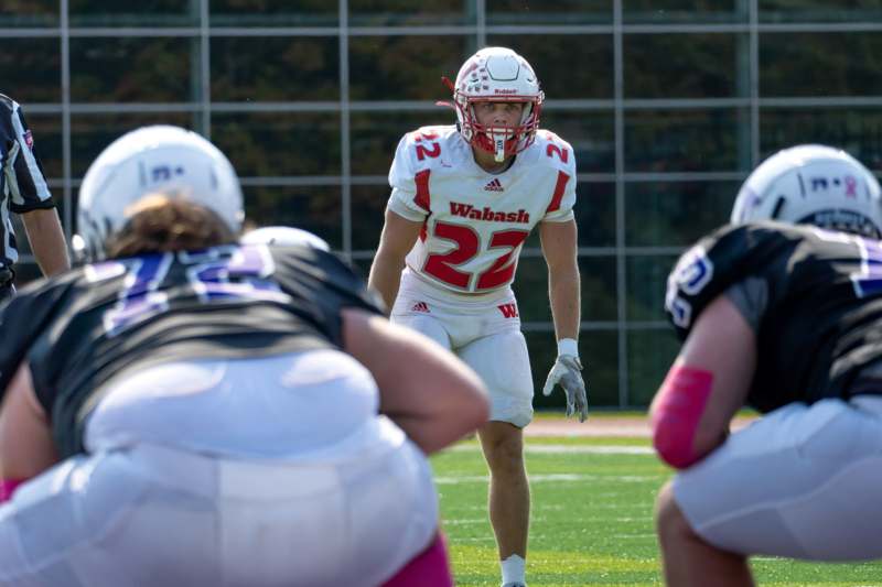 a football player in a helmet