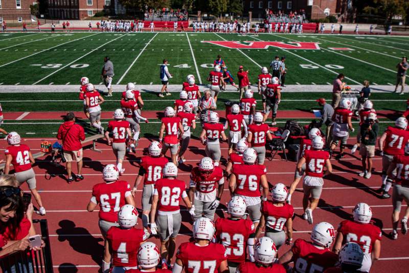 a group of football players on a field