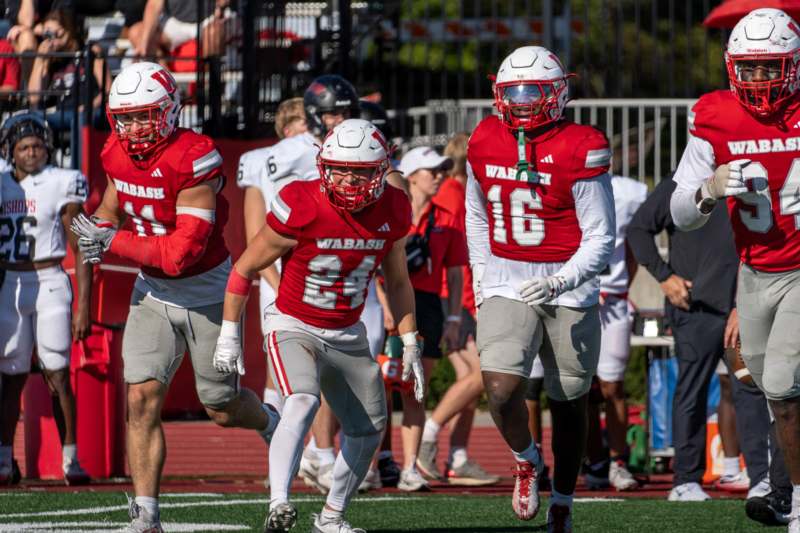 a group of football players on a field