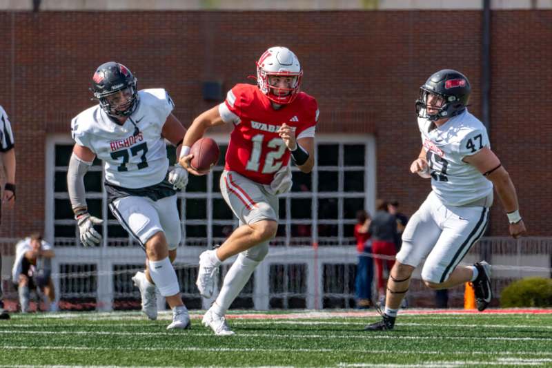 a group of people playing football