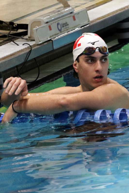 a man in a swimming pool