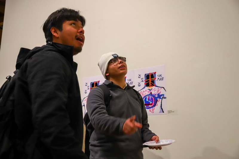 a man pointing at something