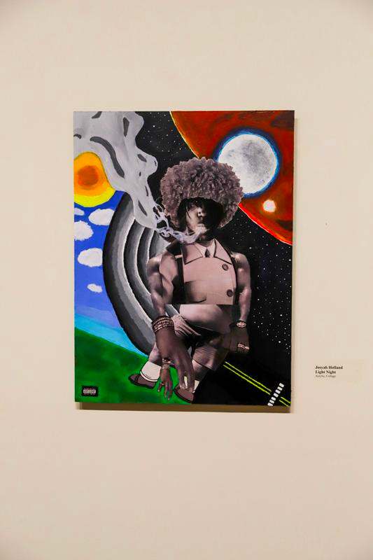 a painting of a man smoking