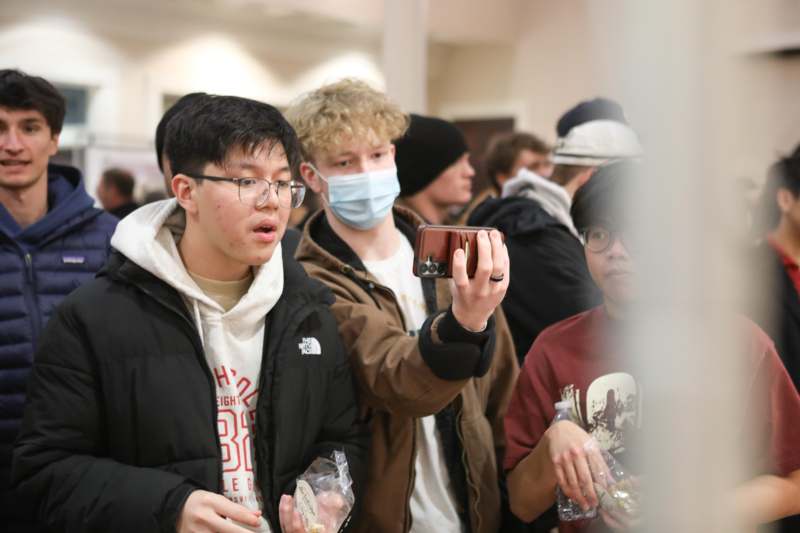 a group of people in a room