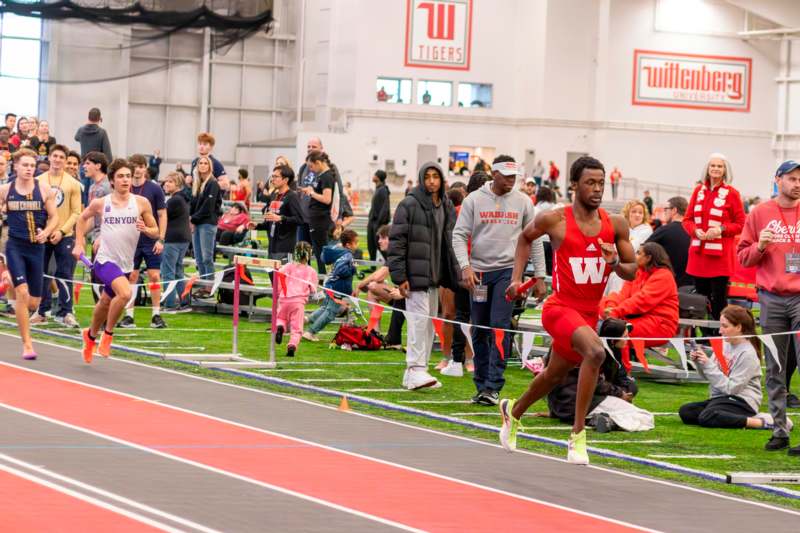 a man running on a track