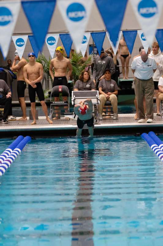 a person diving into a pool