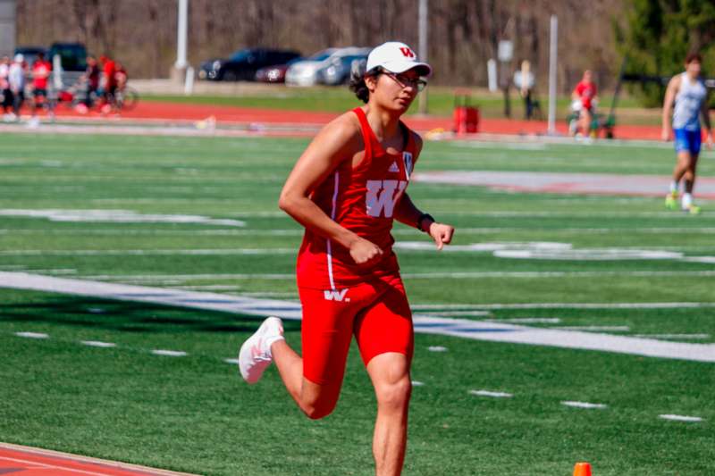 a person running on a track