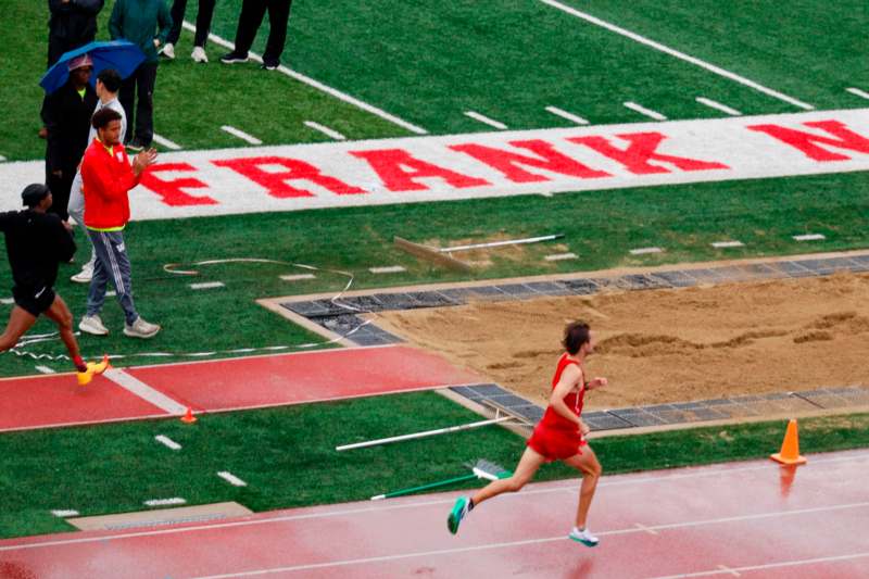 a person running on a track