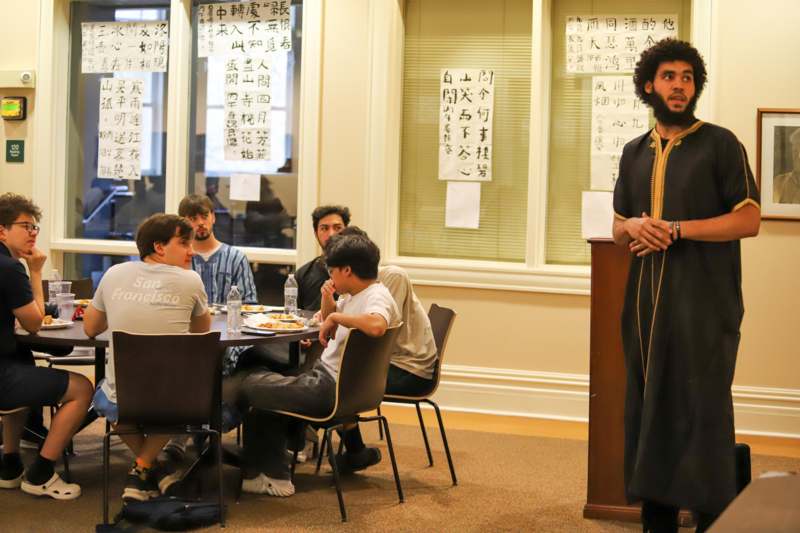 a man standing in front of a group of people