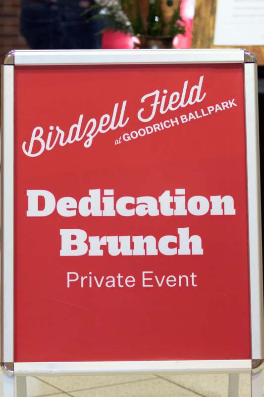 a red sign with white text