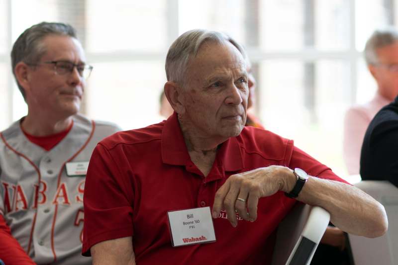 a man in a red shirt