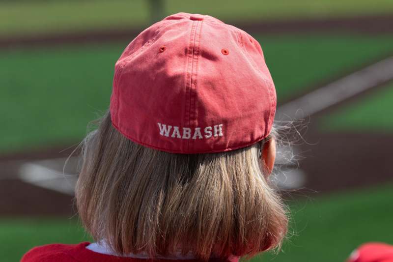 a person wearing a red hat