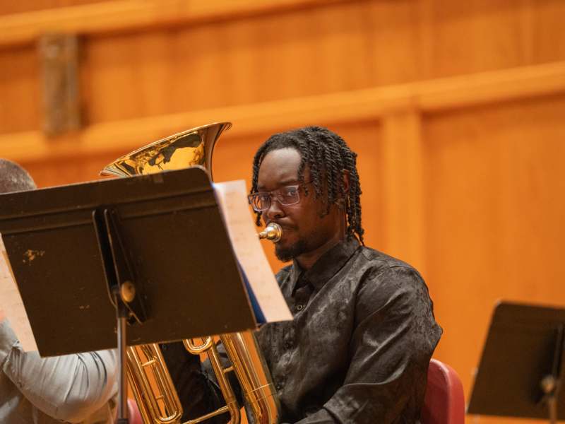 a man playing a trumpet