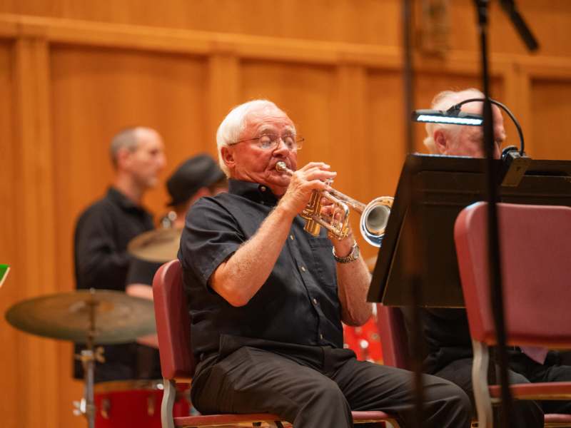 a man playing a trumpet