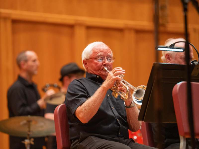 a man playing a trumpet