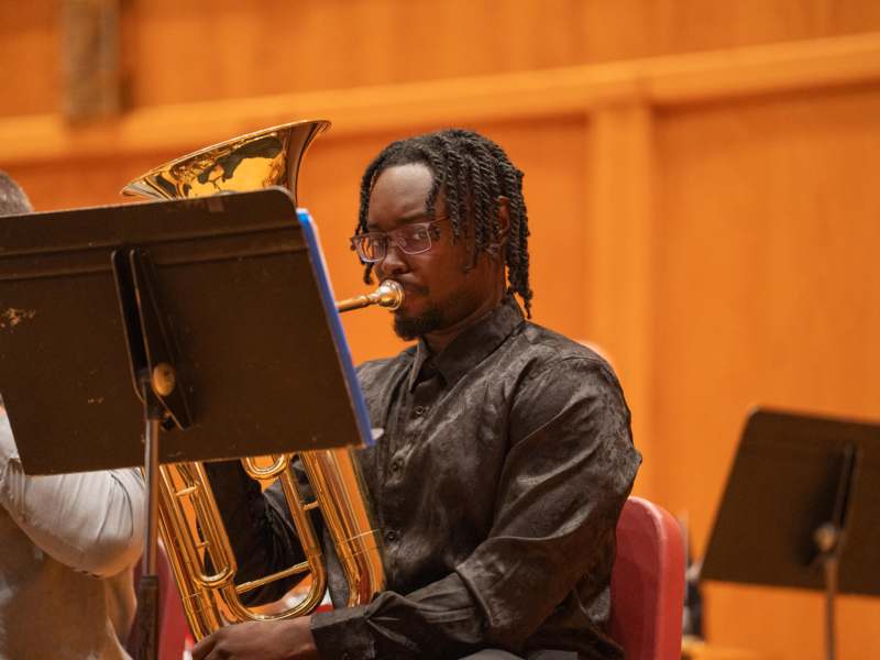 a man playing a trumpet
