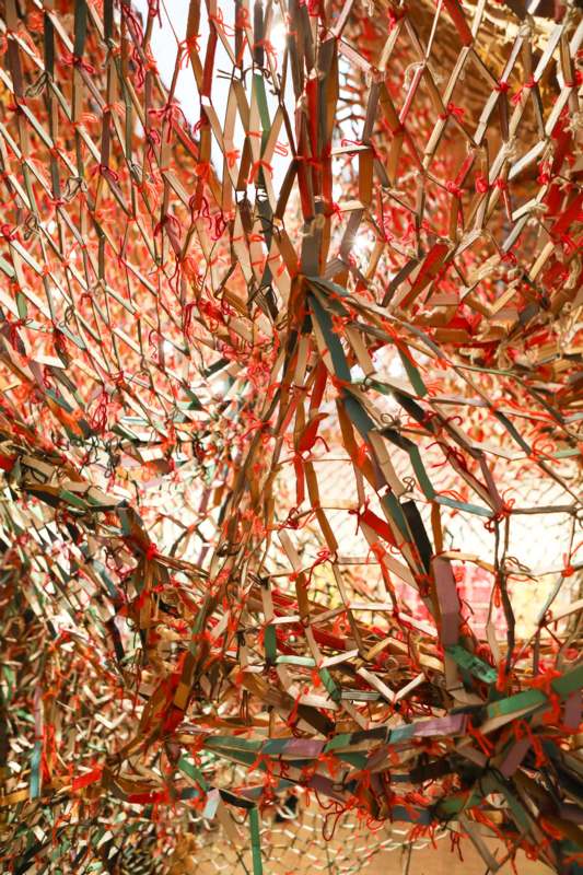 a group of clothespins tied together