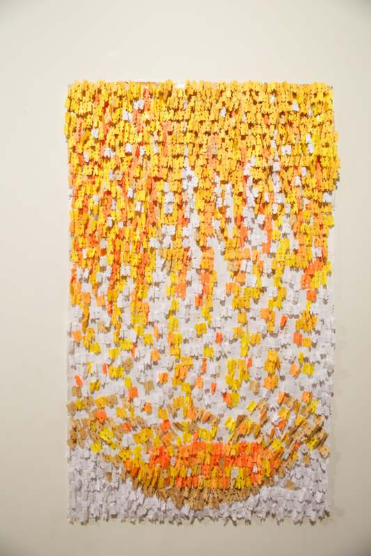 a wall of paper clips