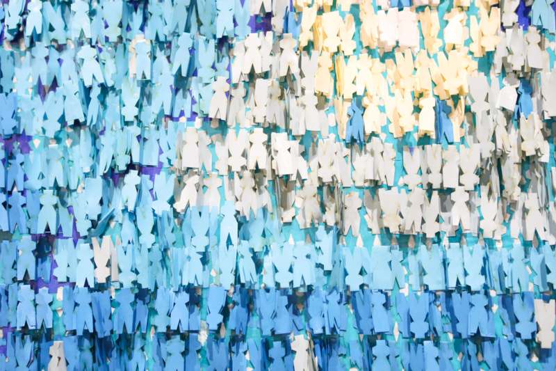 a group of paper cutouts