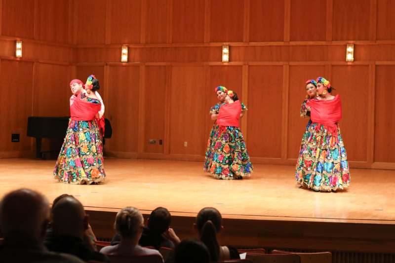 a group of women on a stage