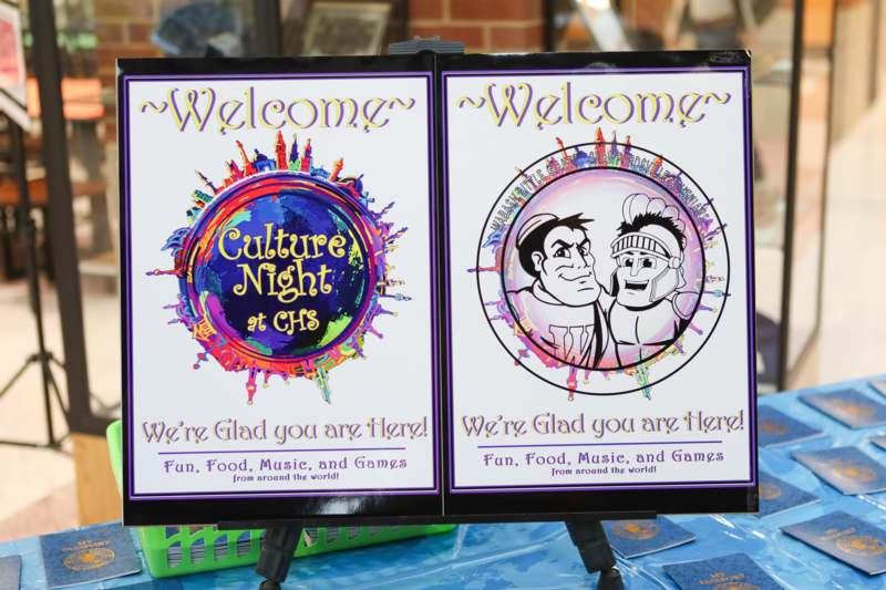 a sign with text and images