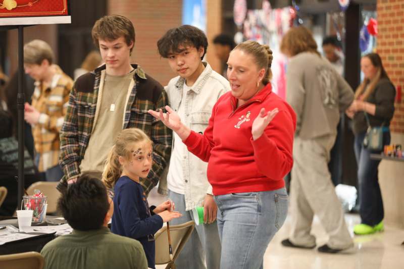 a group of people in a room