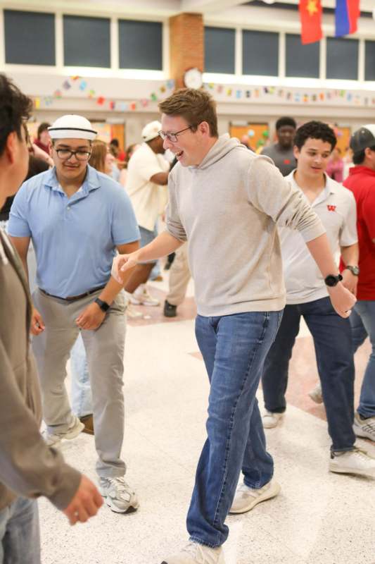 a group of people in a room