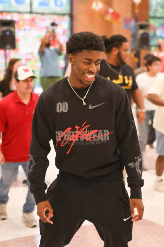 a man in a black shirt