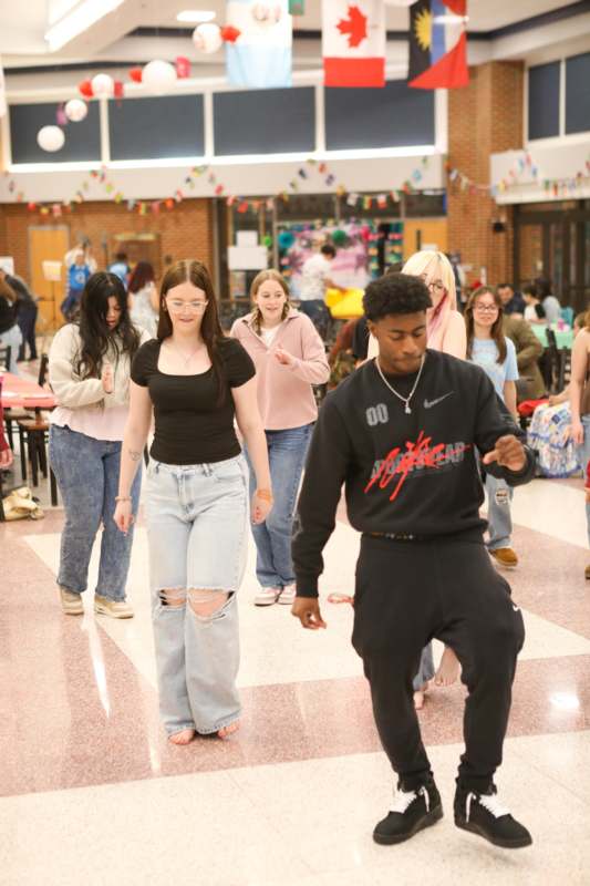 a group of people in a room