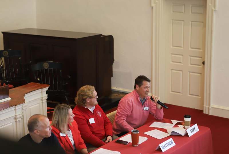 a man speaking into a microphone